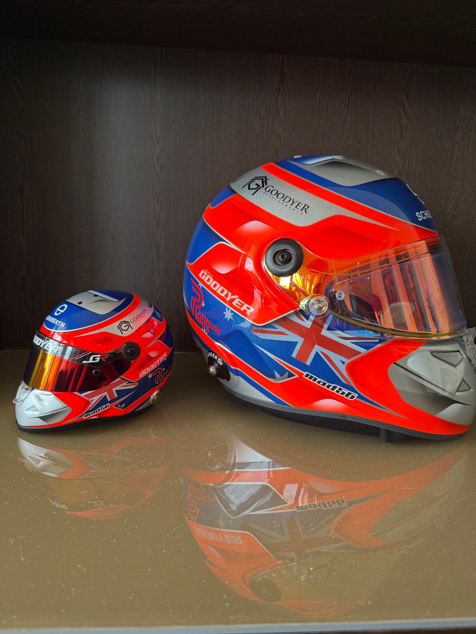 1/2 Scale Mini Replica Schuberth Helmet – Jock Goodyer Racing